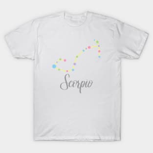 Scorpio Zodiac Constellation in Rainbow Pastels T-Shirt